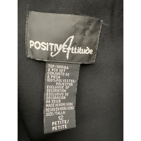 Positive Attitude Petite Black Ribbon Detail Dress And Jacket Set Size 12P - Picture 13 of 14